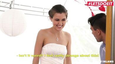 Young Mom Fucks Step-son in Her Bride Dress