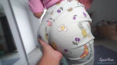 Hot Milf Stepmom Caught Stepson Jerking off while Her