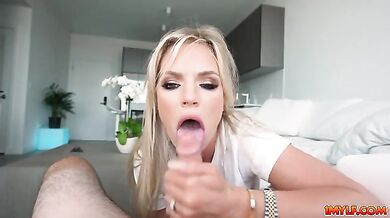 Begging stepson to do chores for blowjob