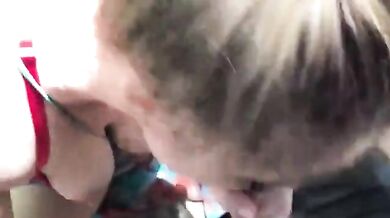 Stepmom helps stepson cum in his treehouse