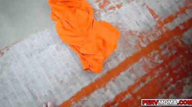 Stressed stepmom getting consoled by her stepson