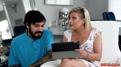 Stepmom getting some comfort from her loving stepson