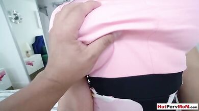 Careful MILF stepmom calms down her scared stepson