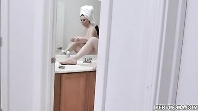 Megan Maiden let stepson shaves and bangs her MILF pussy