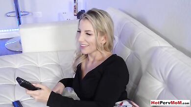 Stepson taking care of his MILF stepmoms hungry pussy