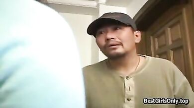 Asian Japanese Wife Harassed Fucks Excited Stepson