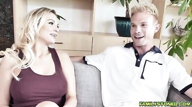 Milf Kenzie Taylor pussy feed stepson as she spread her legs