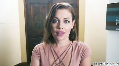 Stepmom gives stepson nice blowjob to stay