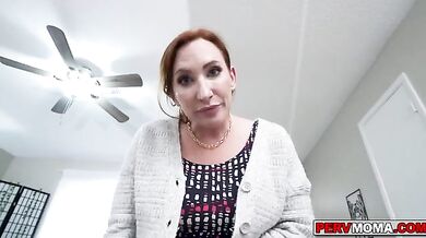 Sophia Locke rides and rubs her stepsons hard cock