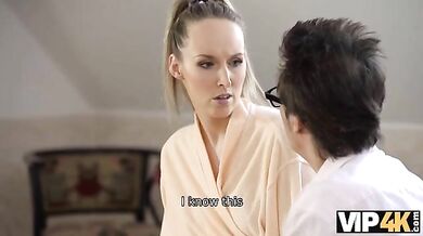 VIP4K. After appreciating apartment man invites stepsons GF