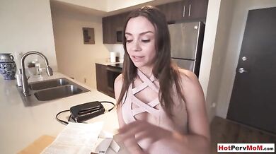 MILF calming down on her stepsons dick