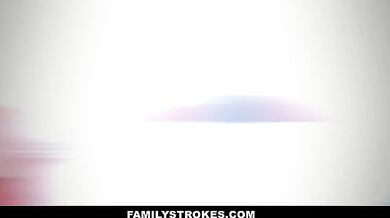 FamilyStrokes - Watching her stepson masturbate