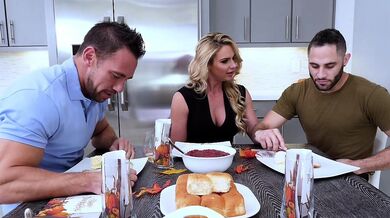 FamilyStrokes - Sexy Milf Fucks Stepson and Dad