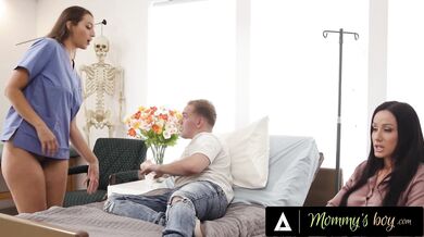 MOMMY'S BOY - Nurse Bella Rolland Teaches MILF Jennifer White Benefits Of Anal Through Horny Stepson