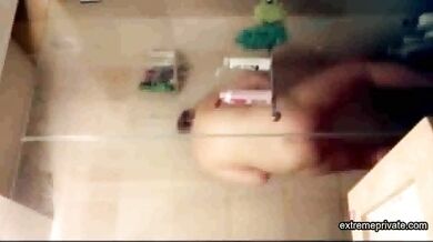 Spying on Stepmom showering and masturbating