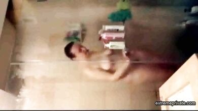 Spying on Stepmom showering and masturbating