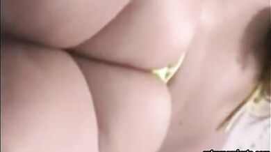 Peeking at Stepmom's big ass on the beach