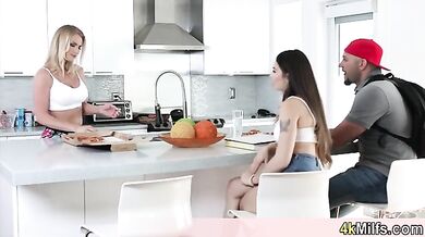 Stepmom wants to join our fuck with GF