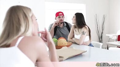 Stepmom wants to join our fuck with GF