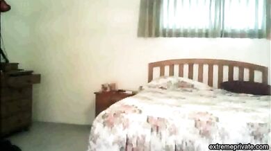 spying on stepmom as she lotions her pussy