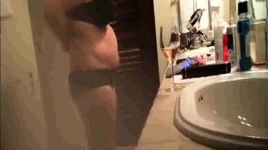 busty Stepmom smoking, drinking and naked