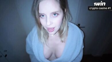 Amateur couple, large tits. Stepmom and stepson have steamy