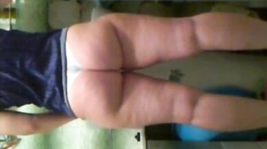 stepmom's muscular ass in a thong (voyeur)