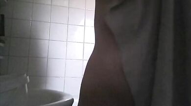 big boobed stepmom spied in the bathroom